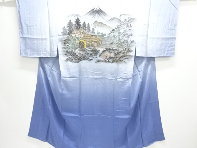 アンティーク　水車小屋模様男物長襦袢